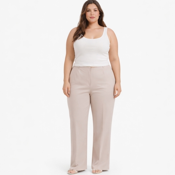 ⭐️ Host Pick ⭐️ Tribal | Minimalist Neutral Mid Waist Wide Leg Trousers - Picture 2 of 7